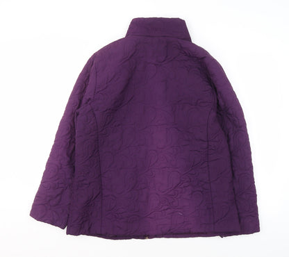 Womens UK Size 14 TIGI Purple Quilted Coat