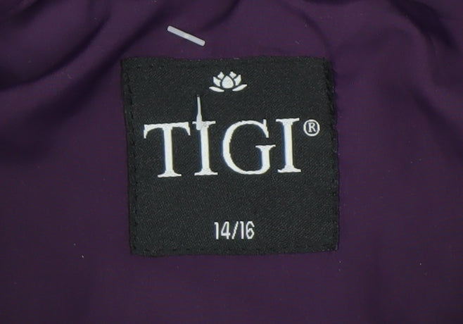 Womens UK Size 14 TIGI Purple Quilted Coat