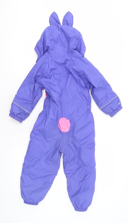 Regatta Girls Purple Pink Bunny Hooded Snowsuit 2-3 Years Waterproof Winter