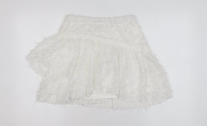 Womens UK Size S Zara Flare Tweed Skirt