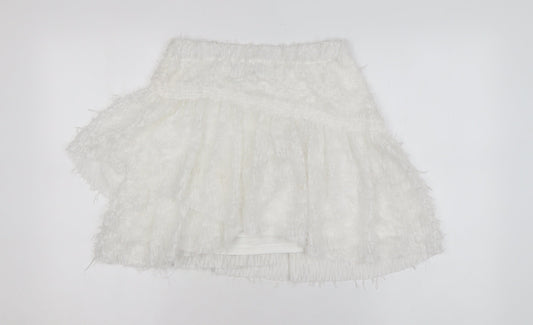 Womens UK Size S Zara Flare Tweed Skirt