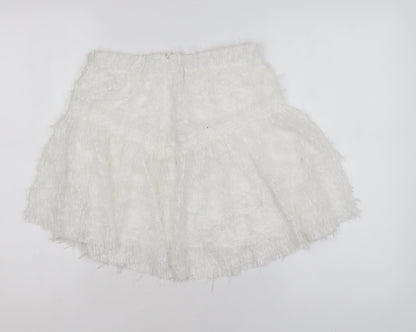 Womens UK Size S Zara Flare Tweed Skirt