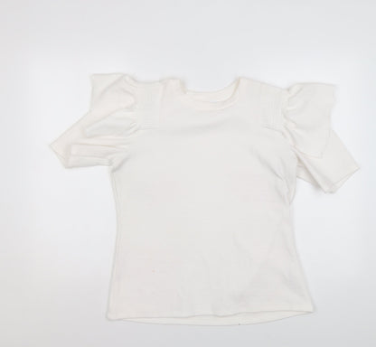 Womens UK Size 12 Savida Ivory Basic T-Shirt