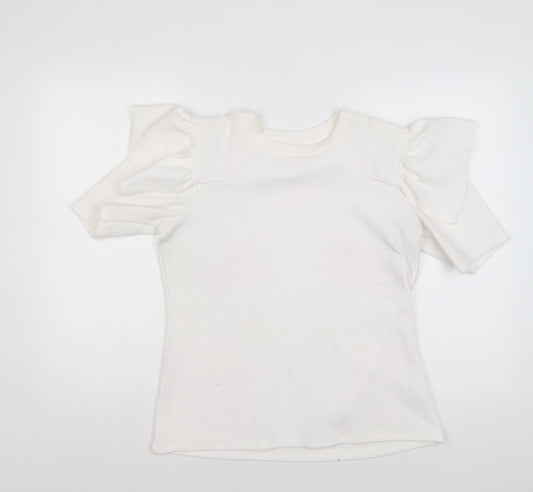 Womens UK Size 12 Savida Ivory Basic T-Shirt