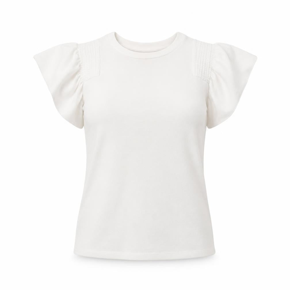 Womens UK Size 12 Savida Ivory Basic T-Shirt