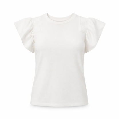 Womens UK Size 12 Savida Ivory Basic T-Shirt