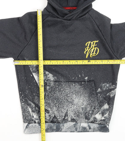 Boys UK Size 11-12 Years DFND Black Pullover Hoodie
