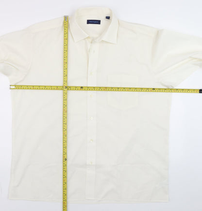 Mens UK Collar Size 17.5 Peter England Smart Ivory  Dress Shirt