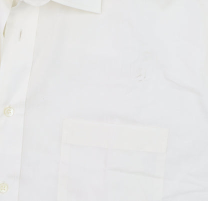 Mens UK Collar Size 17.5 Peter England Smart Ivory  Dress Shirt