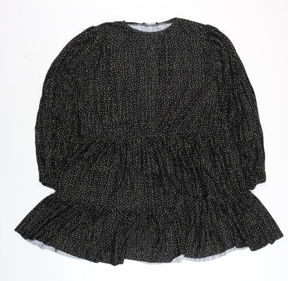 Womens UK Size S Zara Black Tunic Blouse