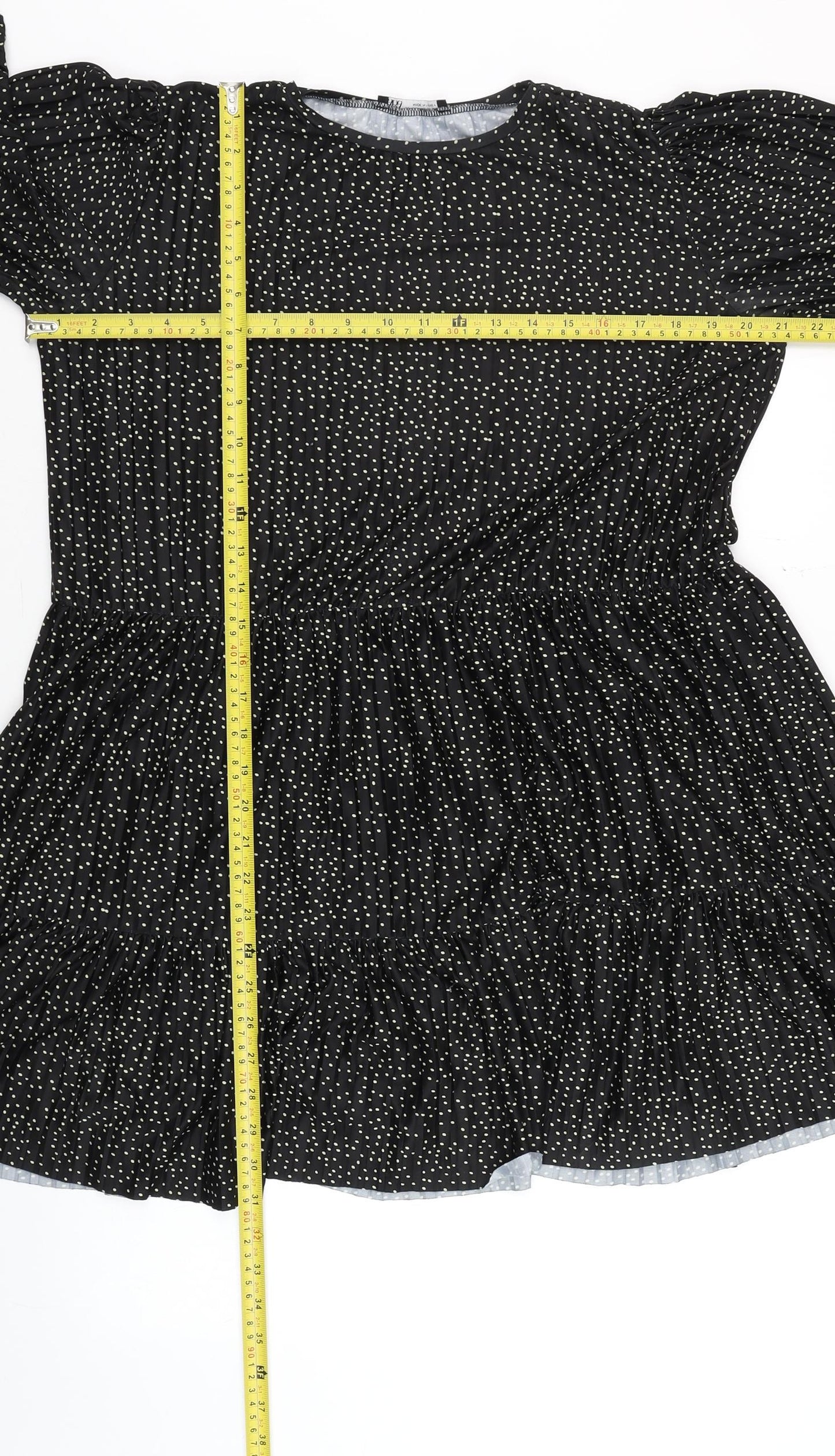 Womens UK Size S Zara Black Tunic Blouse