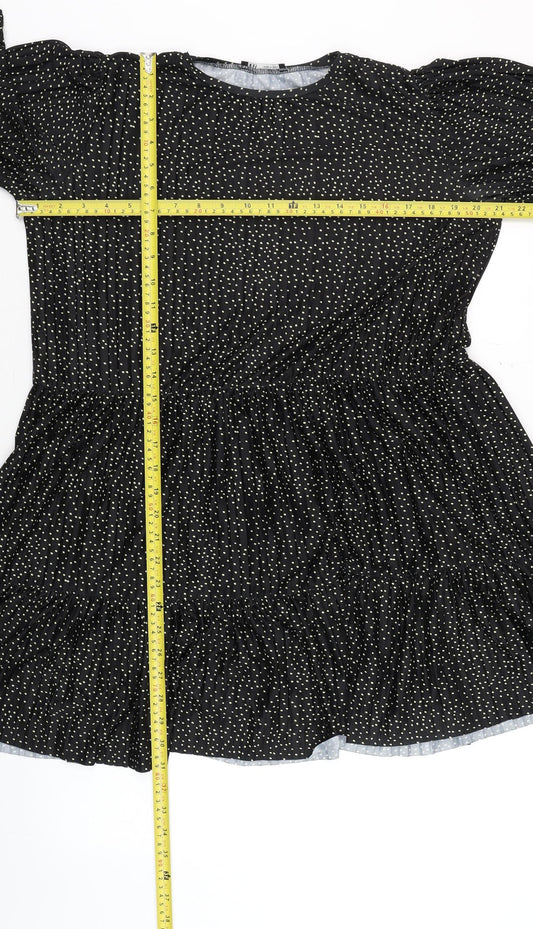 Womens UK Size S Zara Black Tunic Blouse