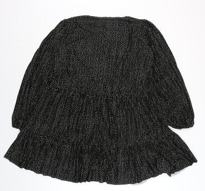 Womens UK Size S Zara Black Tunic Blouse