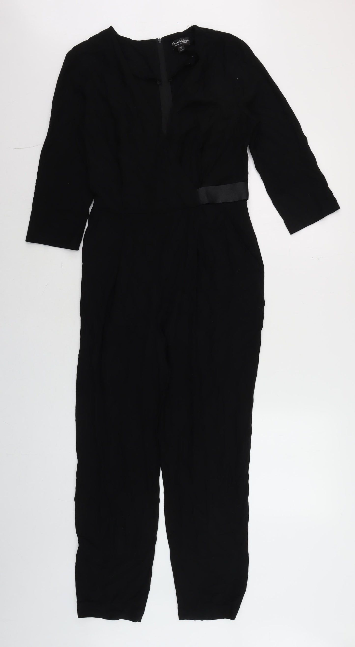 Womens UK Size 10 Miss Selfridge One-Piece Black Jumpsuit