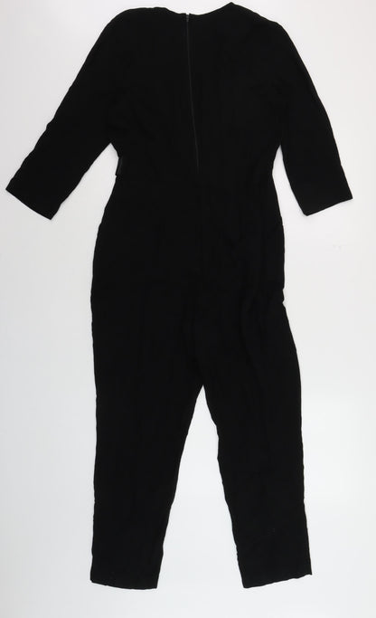 Womens UK Size 10 Miss Selfridge One-Piece Black Jumpsuit