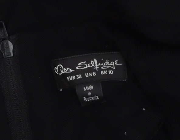 Womens UK Size 10 Miss Selfridge One-Piece Black Jumpsuit