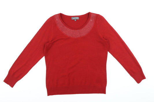 Womens UK Size 14 Marks and Spencer Red Pullover Jumper