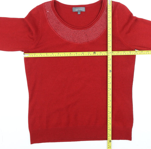 Womens UK Size 14 Marks and Spencer Red Pullover Jumper