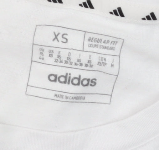 Womens UK Size XS adidas White Basic T-Shirt