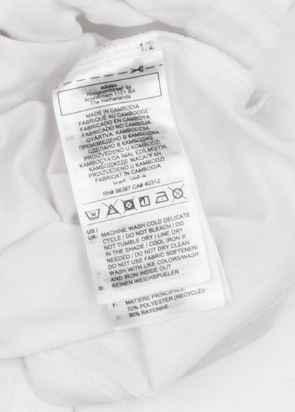 Womens UK Size XS adidas White Basic T-Shirt