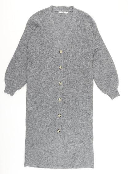 Womens UK Size S NA-KD Grey Cardigan Jumper