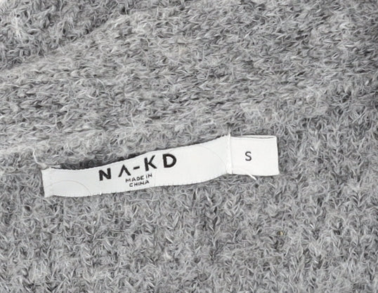 Womens UK Size S NA-KD Grey Cardigan Jumper