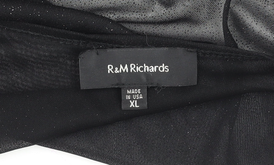 Womens UK Size XL R&M Richards Black Kimono Blouse