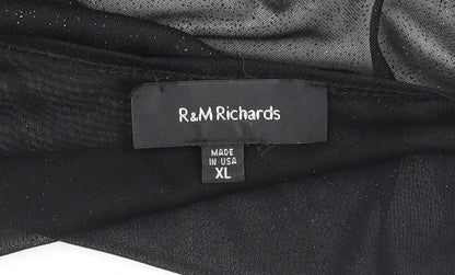 Womens UK Size XL R&M Richards Black Kimono Blouse