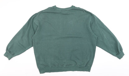 Womens UK Size L Pull & Bear Green Pullover Sweatshirt