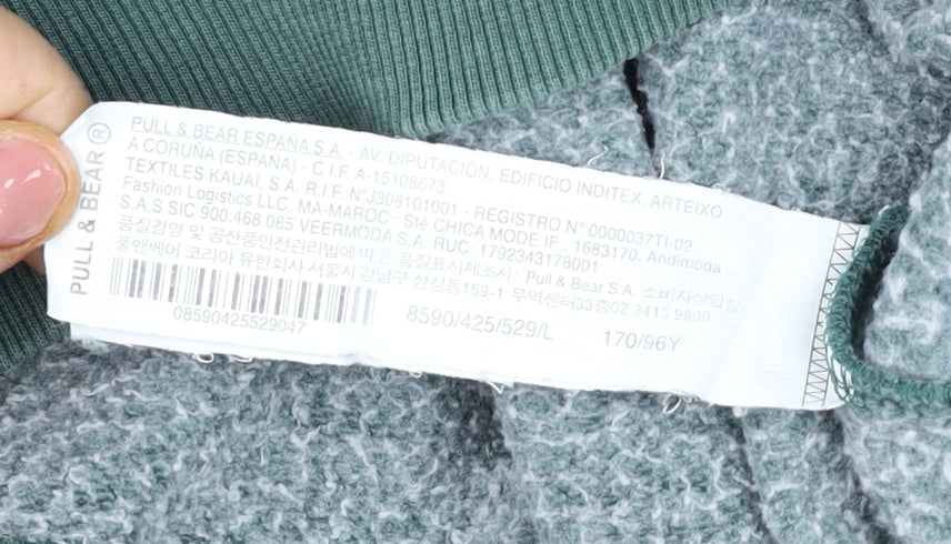 Womens UK Size L Pull & Bear Green Pullover Sweatshirt