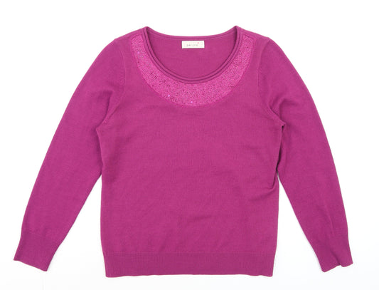 Womens UK Size 14 Marks and Spencer Pink Pullover Jumper