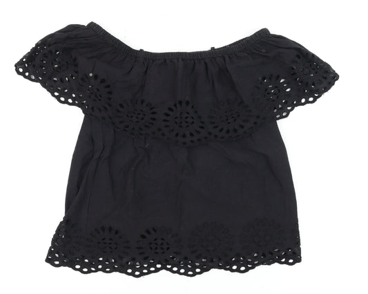 Womens UK Size S VILA Black Tunic Blouse