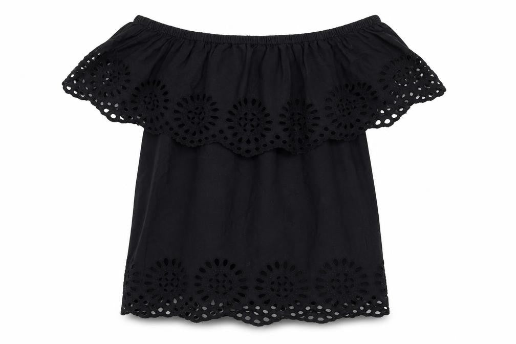 Womens UK Size S VILA Black Tunic Blouse