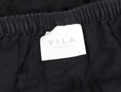 Womens UK Size S VILA Black Tunic Blouse
