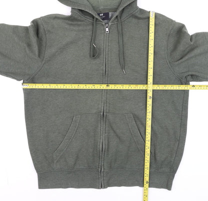 Mens UK Size M H&M Green Full Zip Hoodie