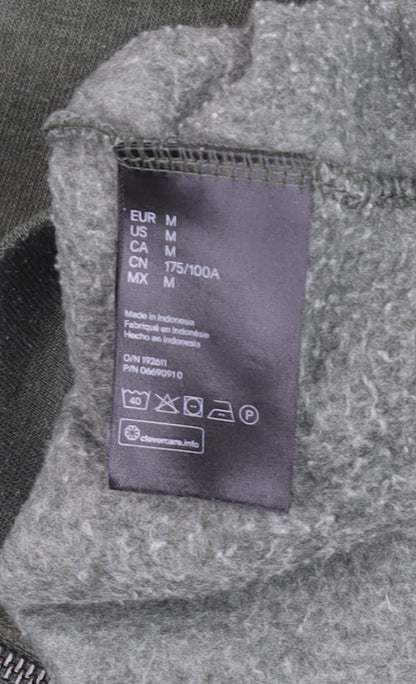 Mens UK Size M H&M Green Full Zip Hoodie