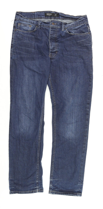 Mens UK Size M Burton Menswear Regular Fit Straight Blue Jeans