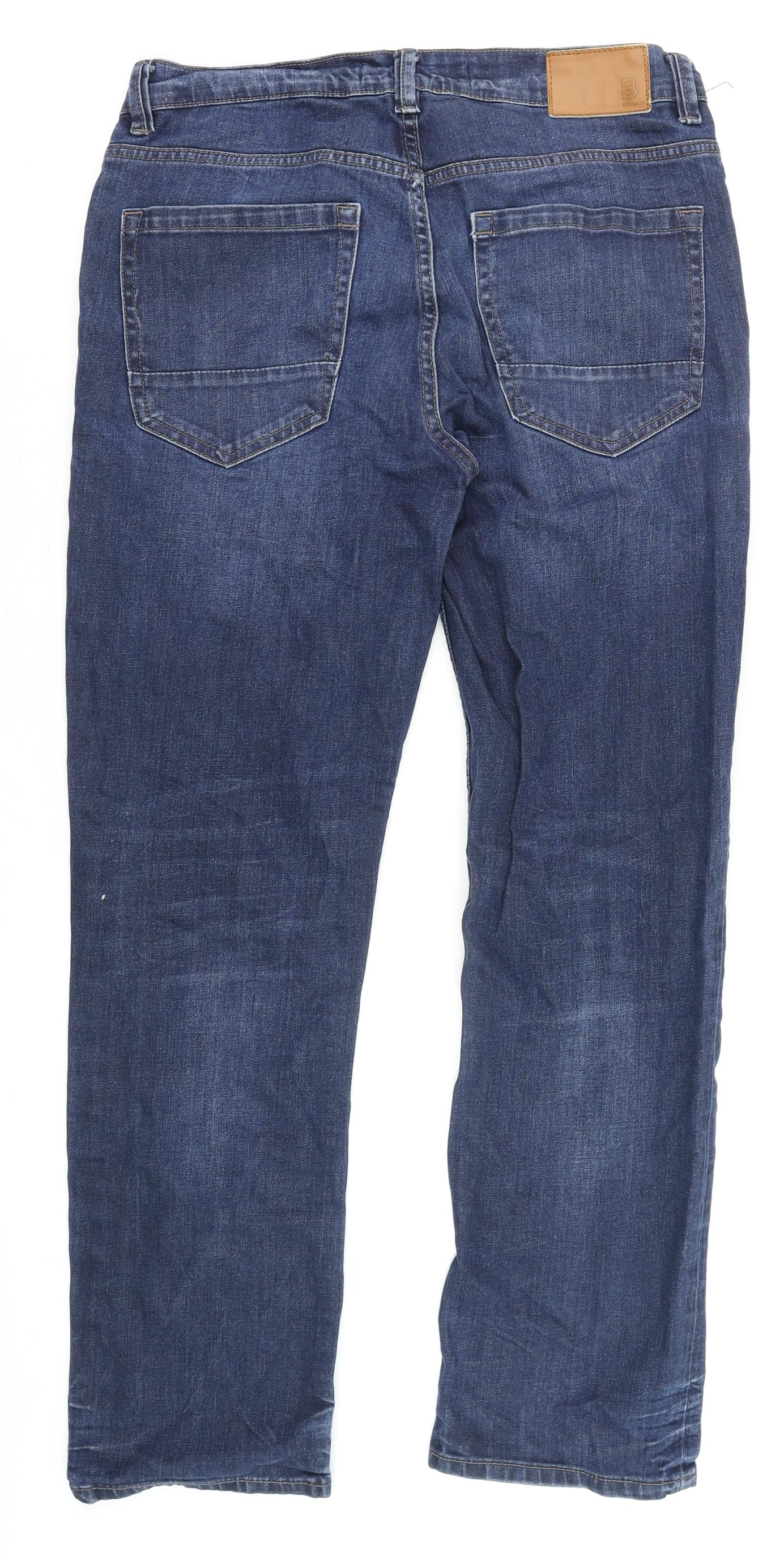 Mens UK Size M Burton Menswear Regular Fit Straight Blue Jeans