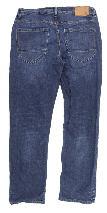 Mens UK Size M Burton Menswear Regular Fit Straight Blue Jeans