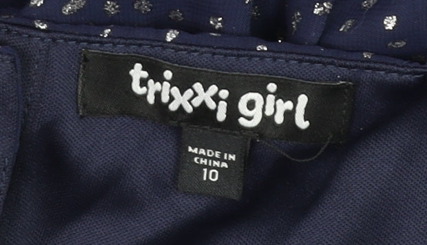 Teens UK Size 10 Trixxi Girl Blue Tunic Blouse