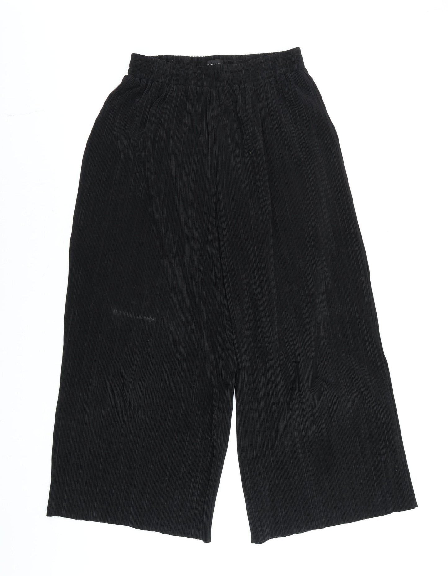 Womens UK Size 10 Topshop Regular Fit Cropped Black Trousers