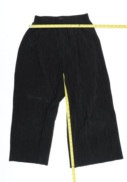 Womens UK Size 10 Topshop Regular Fit Cropped Black Trousers