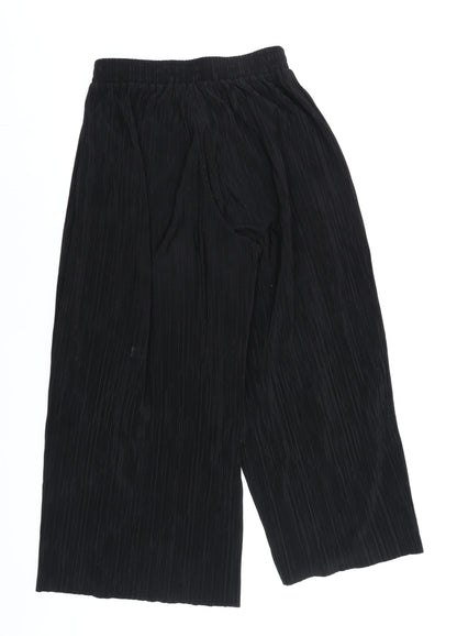 Womens UK Size 10 Topshop Regular Fit Cropped Black Trousers