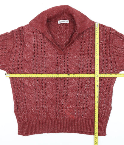 Womens UK Size XS Gallery Red Pullover Jumper