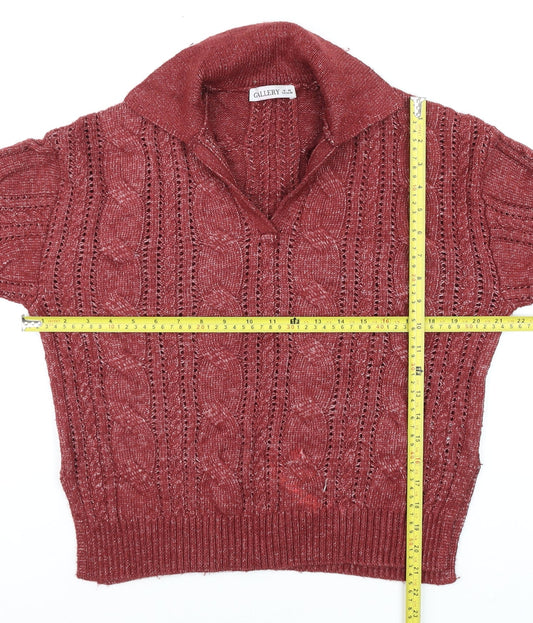 Womens UK Size XS Gallery Red Pullover Jumper