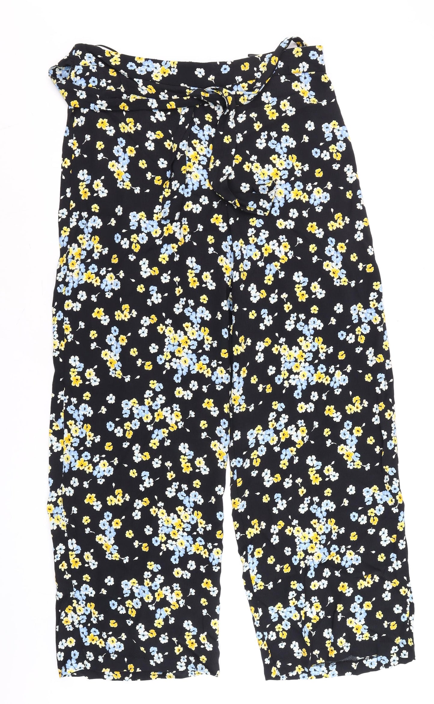 Womens UK Size 12 F&F Regular Fit Paperbag Multicoloured Trousers
