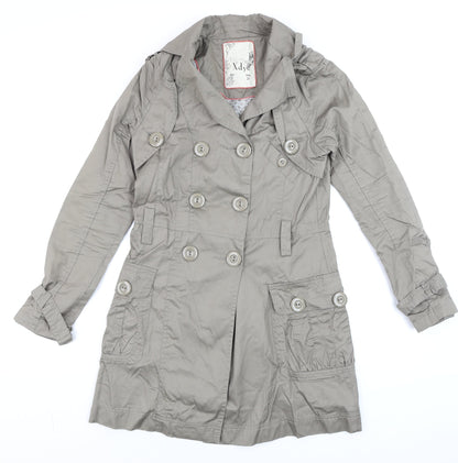 Womens UK Size S XDYE Grey Trench Coat
