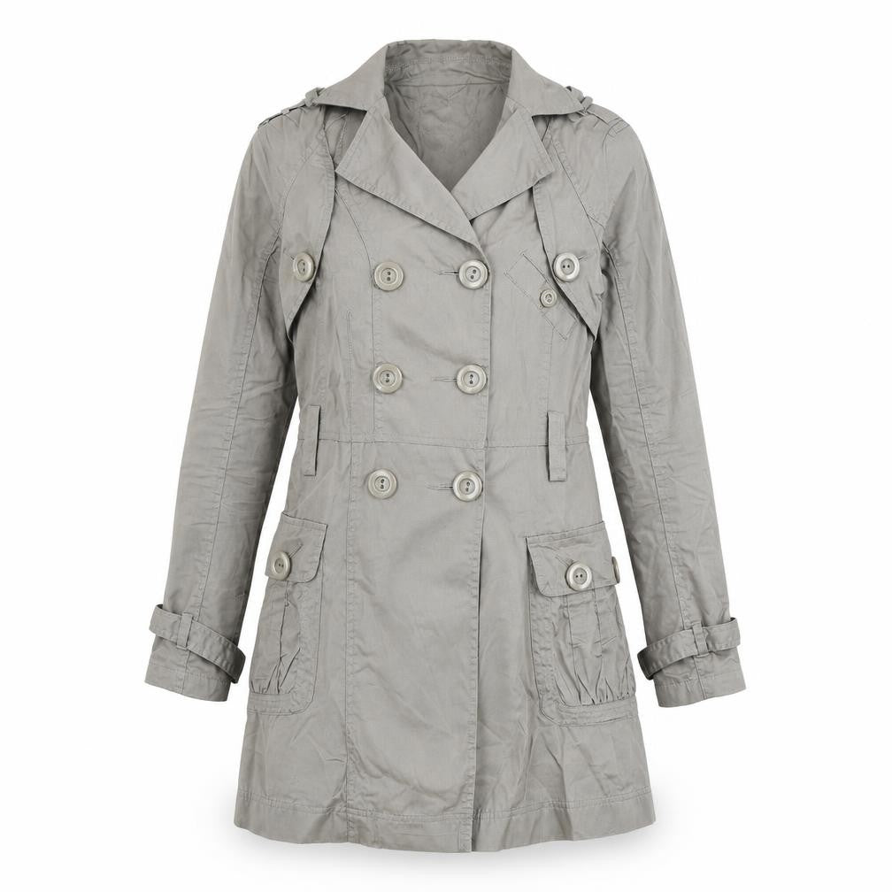 Womens UK Size S XDYE Grey Trench Coat