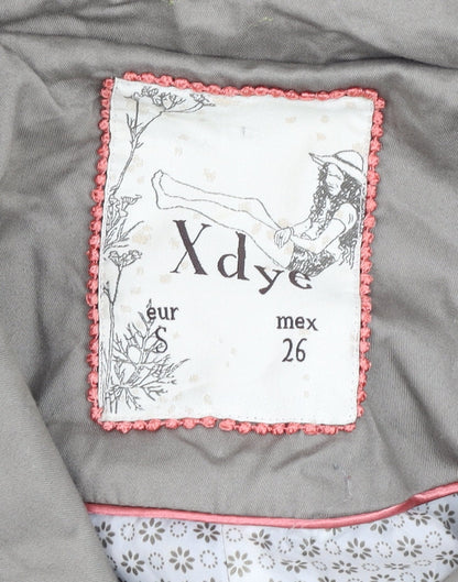 Womens UK Size S XDYE Grey Trench Coat