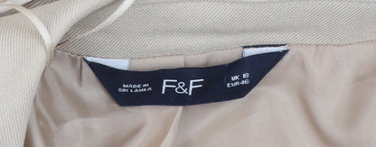 Womens UK Size 16 F&F Regular Beige Blazer